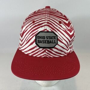 Vintage Ohio State Buckeyes Hat Cap Snap Back Red Spell Baseball Zubaz Style